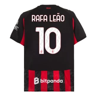 Poceni Moški Nogometni Dresi Rafael Leao #10 AC Milan Domači 2025-26