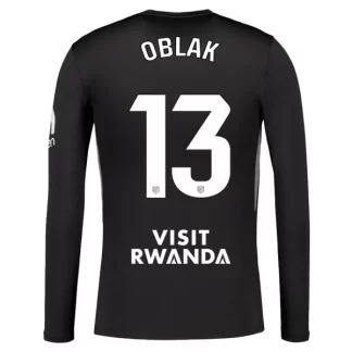 Poceni Nogometni dresi črna Atletico Madrid Jan Oblak 13 Vratar 2025-26 Dolgi Rokav