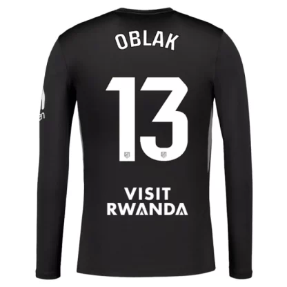 Poceni Nogometni dresi črna Atletico Madrid Jan Oblak 13 Vratar 2025-26 Dolgi Rokav