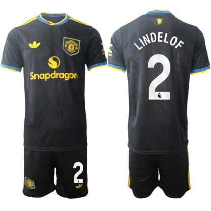 Poceni nogometni dresi Manchester United Victor Lindelof 2 Tretji 2025-26