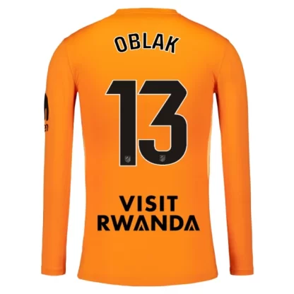 Poceni Nogometni dresi oranžna Atletico Madrid Jan Oblak 13 Vratar 2025-26 Dolgi Rokav