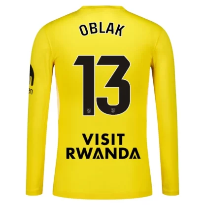 Poceni Nogometni dresi rumena Atletico Madrid Jan Oblak 13 Vratar 2025-26 Dolgi Rokav