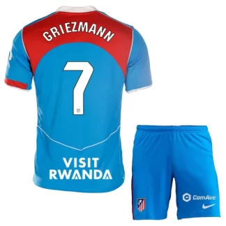 Poceni Otroški nogometni dresi komplet Antoine Griezmann 7 Atletico Madrid Tretji 2025-26