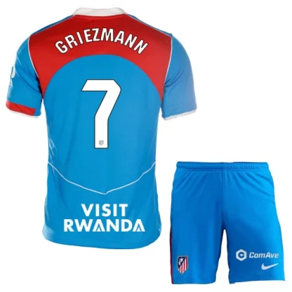 Poceni Otroški nogometni dresi komplet Antoine Griezmann 7 Atletico Madrid Tretji 2025-26