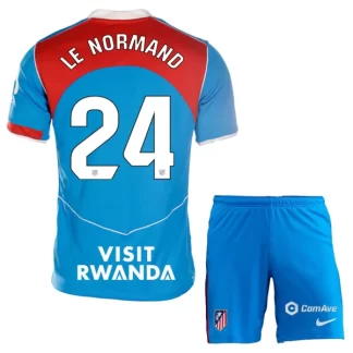 Poceni Otroški nogometni dresi komplet Atletico Madrid Tretji 2025-26 Robin Le Normand 24
