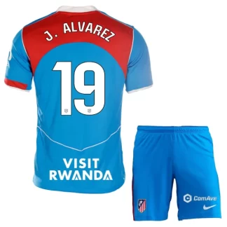 Poceni Otroški nogometni dresi komplet Julián Álvarez 19 Atletico Madrid Tretji 2025-26