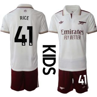 Poceni Otroški nogometni dresi kompleti Arsenal Declan Rice 41 Tretji 2025-26