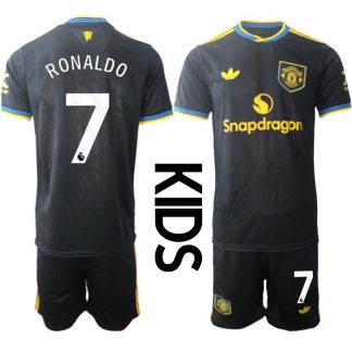 Poceni Otroški nogometni dresi Manchester United Cristiano Ronaldo 7 Tretji 2025-26