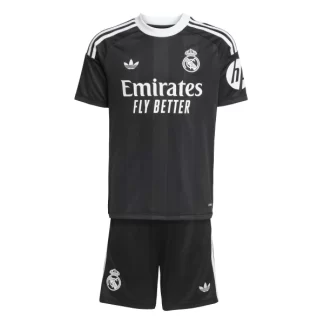 Poceni Otroški nogometni dresi Real Madrid Vratar 2025-26 z lastnim tiskom