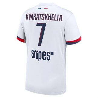 Moški Nogometni dresi Paris Saint-Germain Khvicha Kvaratskhelia 7 PSG Gostujoči 2025-26