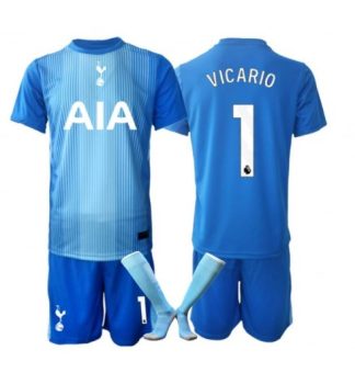 Otroški dresi komplet Guglielmo Vicario #1 Tottenham Hotspur Vratar Gostujoči 2025-26 modra