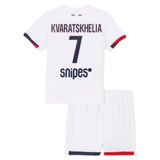 Otroški dresi kompleti Paris Saint-Germain Khvicha Kvaratskhelia 7 PSG Gostujoči 2025-26