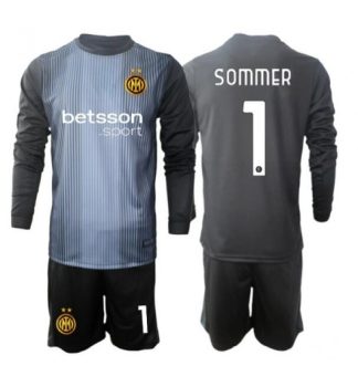 Otroški dresi kompleti Yann Sommer #1 Inter Milan Vratar Domači 2025-26 črna