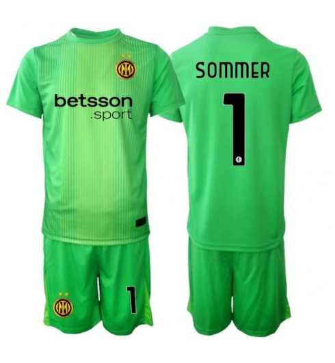 Otroški dresi kompleti Yann Sommer #1 Inter Milan Vratar Tretji 2025-26