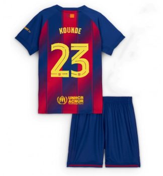 Otroški Nogometni Dres komplet Jules Kounde #23 FC Barcelona Domači 2025-26