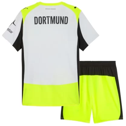 Otroški nogometni dresi BVB Borussia Dortmund Gostujoči 2025-26 z lastnim imenom-1
