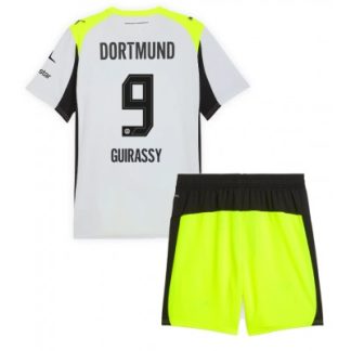 Otroški nogometni dresi BVB Serhou Guirassy #9 Borussia Dortmund Gostujoči 2025-26