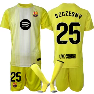 Otroški nogometni dresi FC Barcelona Vratar rumena 2025-26 Wojciech Szczesny 25