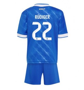 Otroški Nogometni dresi kompleti Antonio Rudiger #22 Real Madrid Tretji 2025-26