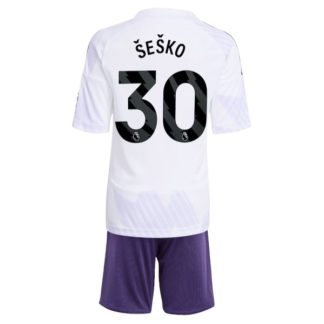 Otroški Nogometni dresi kompleti Benjamin Sesko 30 Manchester United Gostujoči 2025-26