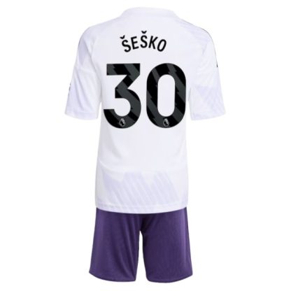 Otroški Nogometni dresi kompleti Benjamin Sesko 30 Manchester United Gostujoči 2025-26