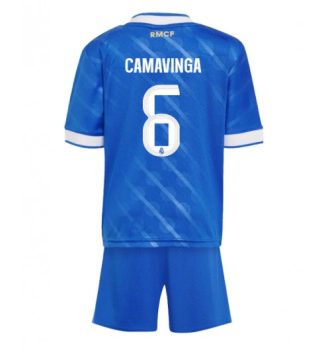 Otroški Nogometni dresi kompleti Eduardo Camavinga #6 Real Madrid Tretji 2025-26