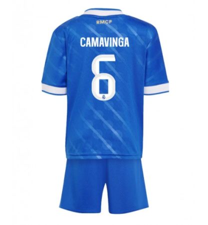 Otroški Nogometni dresi kompleti Eduardo Camavinga #6 Real Madrid Tretji 2025-26