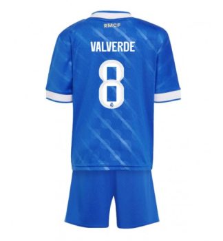 Otroški Nogometni dresi kompleti Federico Valverde #8 Real Madrid Tretji 2025-26
