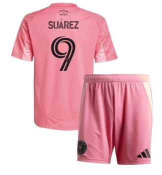 Otroški Nogometni dresi Kompleti Luis Suarez #9 Inter Miami CF Domači 2025-26