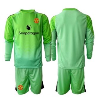 Otroški nogometni dresi Kompleti Manchester United Vratar Tretji 2025-26 Dolgi rokavi