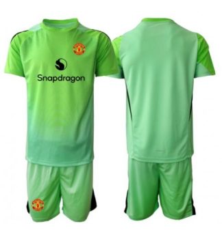Otroški nogometni dresi Kompleti Manchester United Vratar Tretji 2025-26 zelena