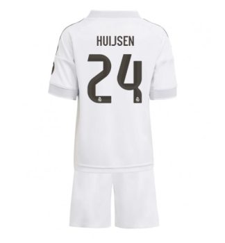 Otroški Nogometni dresi Kompleti Real Madrid Dean Huijsen #24 Domači 2025-26