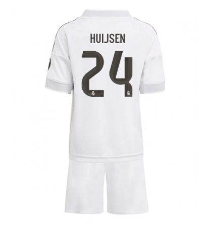 Otroški Nogometni dresi Kompleti Real Madrid Dean Huijsen #24 Domači 2025-26