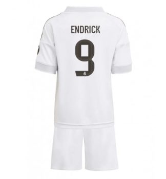 Otroški Nogometni dresi Kompleti Real Madrid Endrick #9 Domači 2025-26