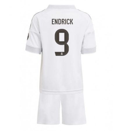 Otroški Nogometni dresi Kompleti Real Madrid Endrick #9 Domači 2025-26