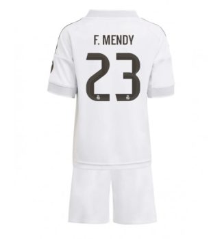 Otroški Nogometni dresi Kompleti Real Madrid Ferland Mendy #23 Domači 2025-26
