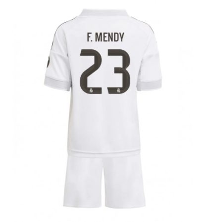 Otroški Nogometni dresi Kompleti Real Madrid Ferland Mendy #23 Domači 2025-26