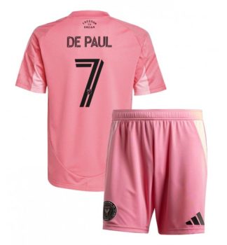 Otroški Nogometni dresi Kompleti Rodrigo De Paul #7 Inter Miami CF Domači 2025-26