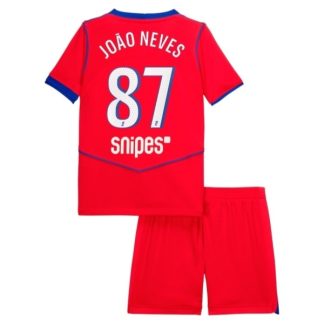 Otroški Nogometni dresi Paris Saint-Germain João Neves 87 PSG Tretji 2025-26