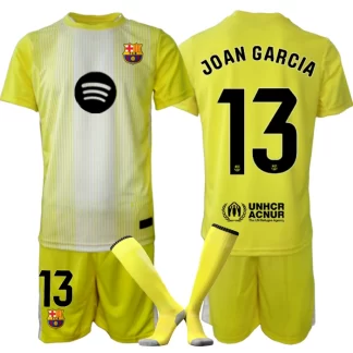 Otroški Otroški nogometni dresi FC Barcelona Vratar rumena 2025-26 JOAN GARCIA 13