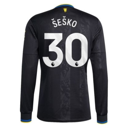 Poceni Nogometni dresi Manchester United Tretji 2025-26 Benjamin Sesko 30 Dolgi Rokav