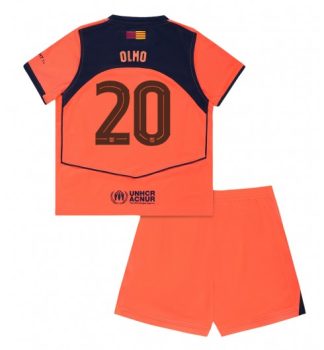 Poceni Otroški dresi kompleti Dani Olmo #20 FC Barcelona Tretji 2025-26 oranžna