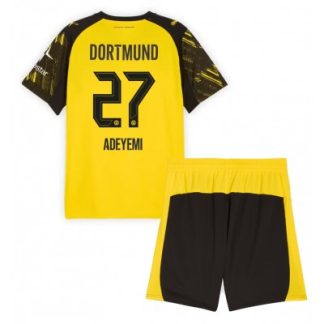 Poceni Otroški Nogometni Dresi BVB Karim Adeyemi #27 Borussia Dortmund Domači 2025-26
