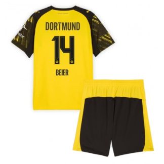 Poceni Otroški Nogometni Dresi BVB Maximilian Beier #14 Borussia Dortmund Domači 2025-26