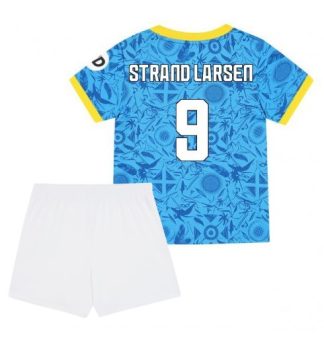 Poceni Otroški nogometni dresi Jorgen Strand Larsen #9 Wolves Tretji 2025-26