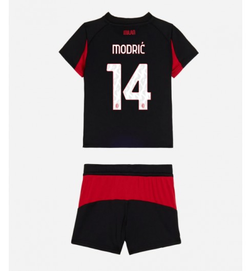 Otroški Dresi komplet Luka Modric #14 AC Milan Domači 2025-26 črna