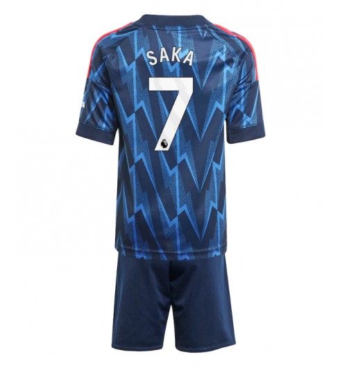 Otroški Nogometni dresi Kompleti Bukayo Saka #7 Arsenal Gostujoči 2025-26