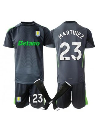 Otroški nogometni dresi Kompleti Emiliano Martinez #23 Aston Villa Vratar Domači 2025-26 črna