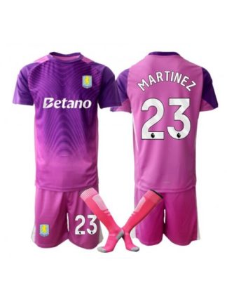 Otroški nogometni dresi Kompleti Emiliano Martinez #23 Aston Villa Vratar Tretji 2025-26