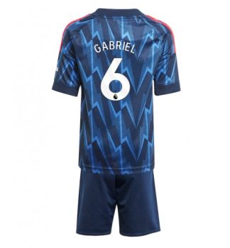 Otroški Nogometni dresi Kompleti Gabriel Magalhaes #6 Arsenal Gostujoči 2025-26